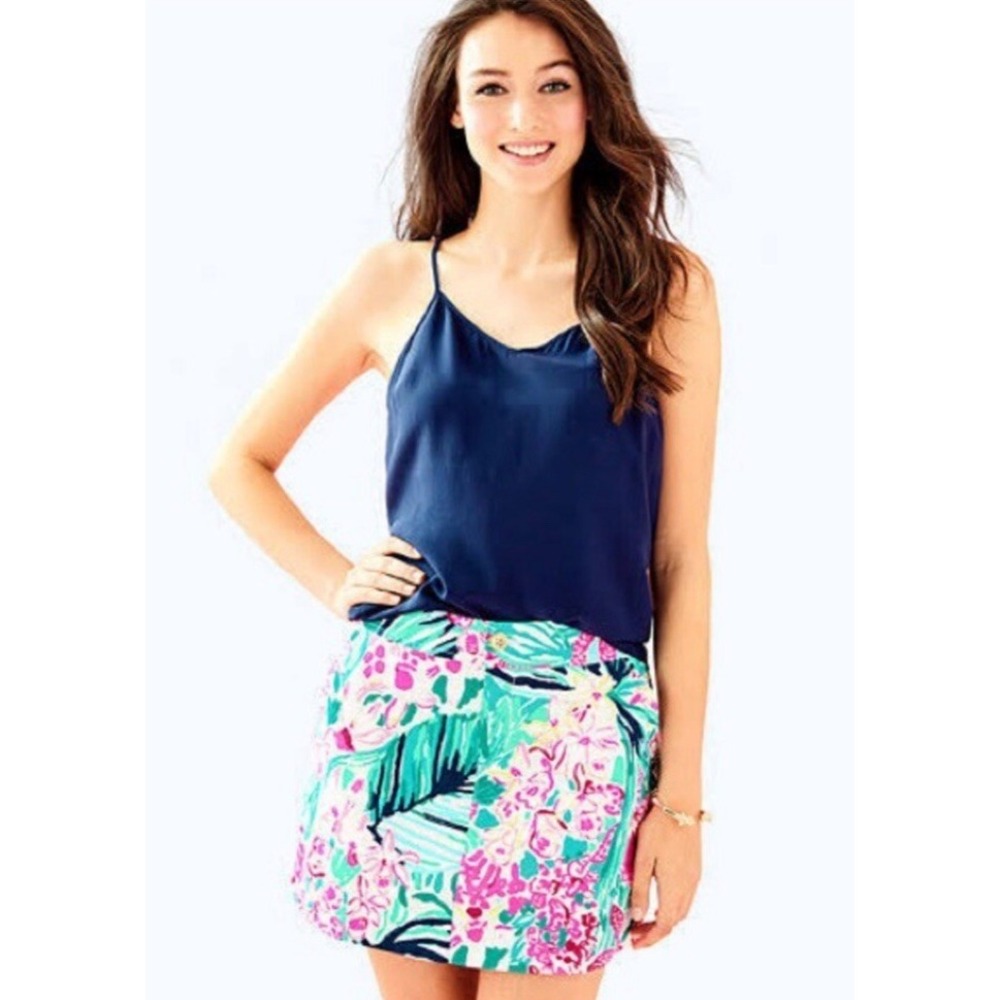 Lilly Pulitzer Nicki Skort Flora Colorful‎ Artsy Vibrant Beach Summer Women's 8